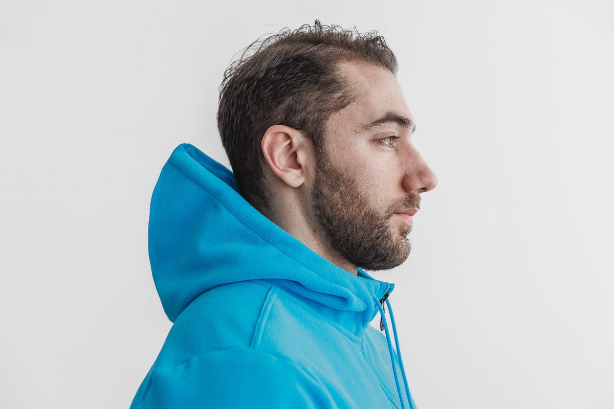 Nobull Arctic Zip-up Neon Men's Jackets Blue | Australia (IU6842)